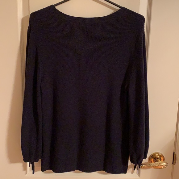 Banana Republic Tie Sleeve Sweater | Blue - Picture 4 of 8